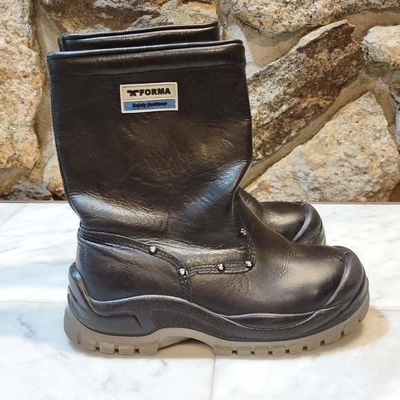 Forma Black Leather Steel Toe Motorcycle Boots - Picture 5 of 10